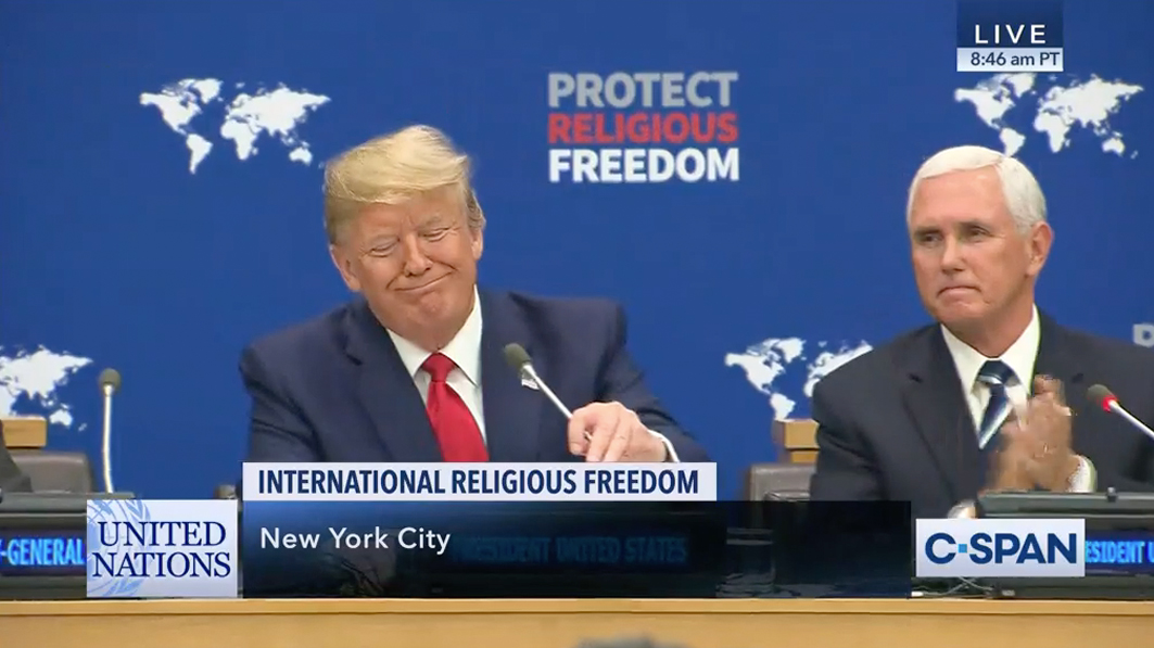 The President Urges United Nations to Step Up Protection of International Religious Freedom
