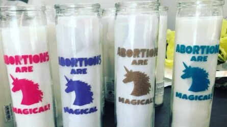 "Abortions are magical" candles