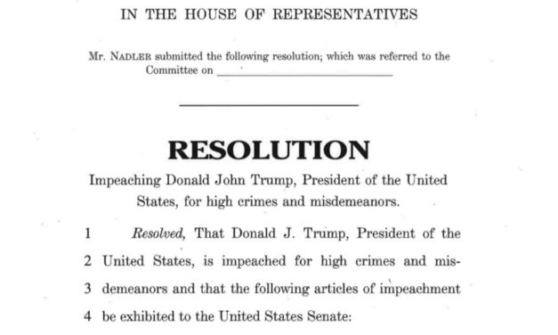 House Introduces Articles of Impeachment