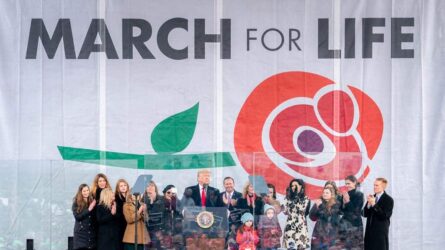 President Trump speaking at the March for Life