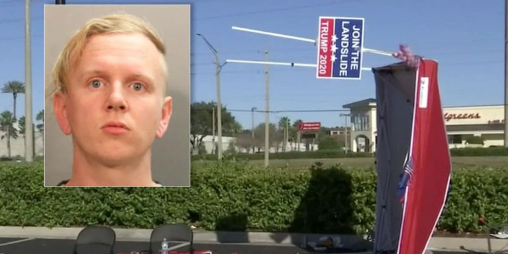 Florida man drives van into a tent