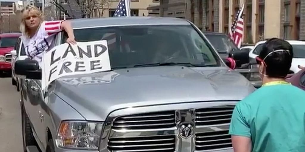 Coronavirus protestor