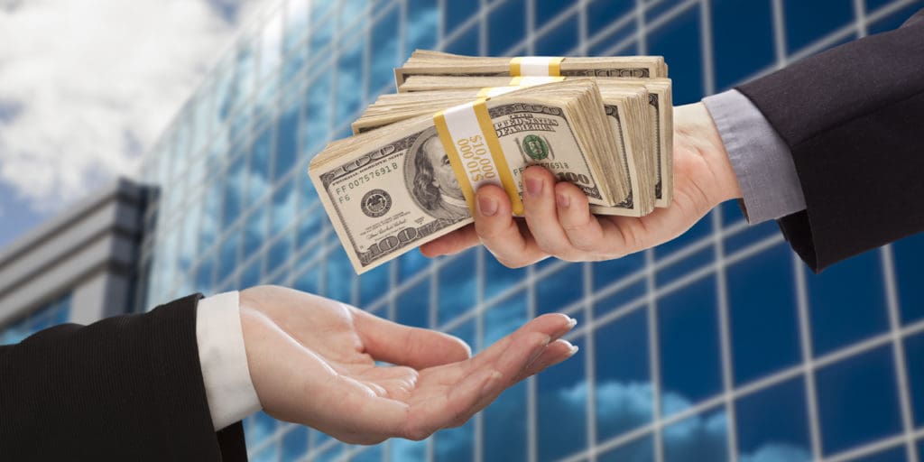 Person handing over money