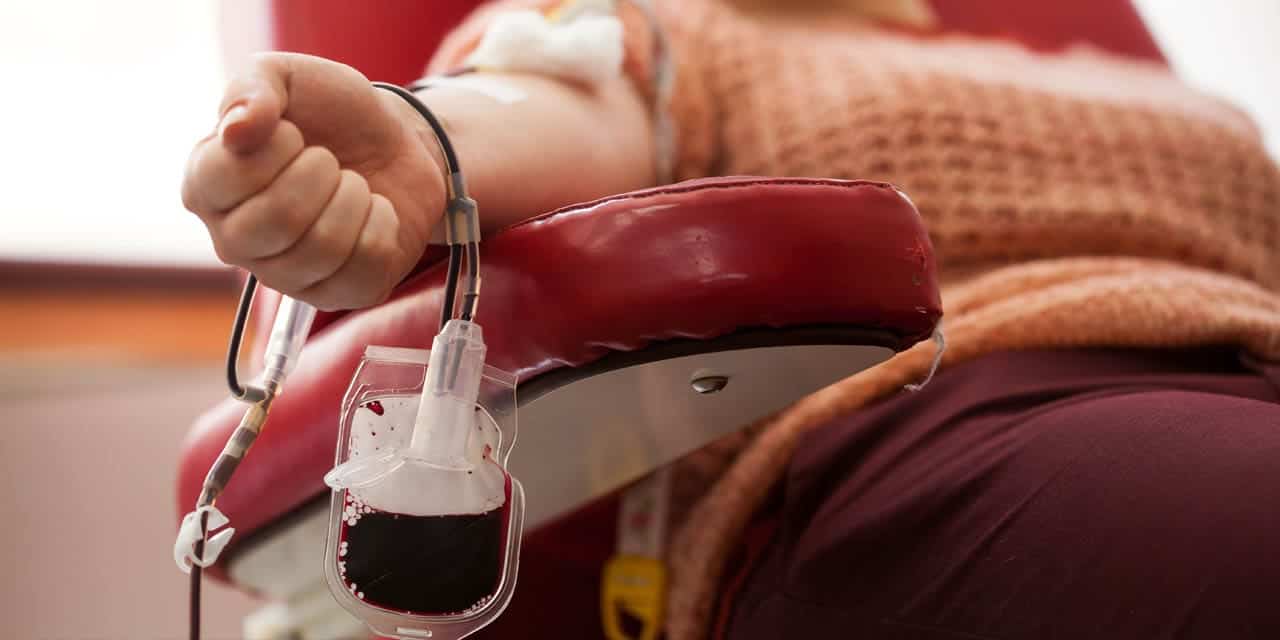 A woman giving plasma