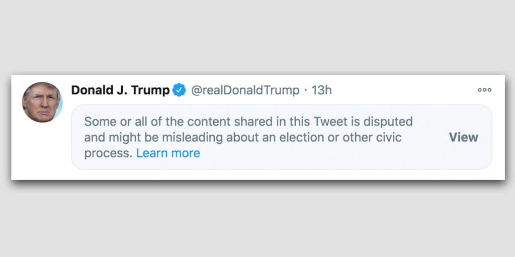 A tweet from President Trump