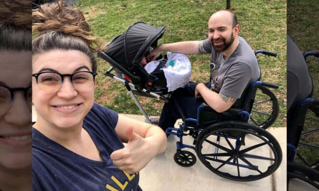 High School Class Builds Baby Carrier that Attaches to Wheelchair So Father Can Take His Baby on Walks