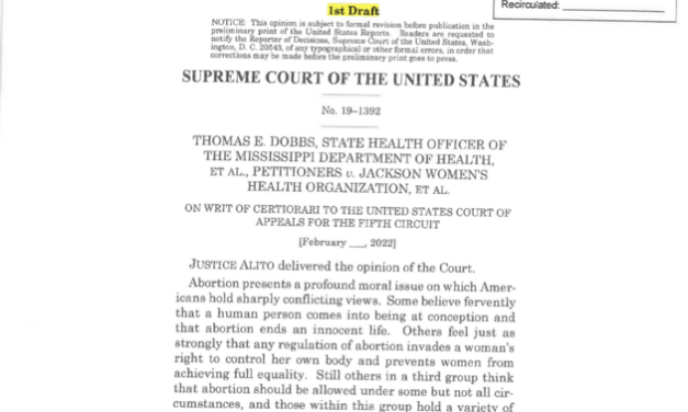Leaked Supreme Court Draft Opinion Suggests Court May Overturn ‘Roe v. Wade’