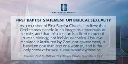 Jacksonville Church Is to Be Celebrated for Clear Biblical Statement on Human Sexuality