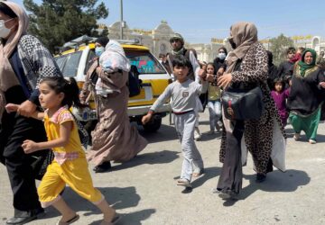 Children Flee Afghanistan