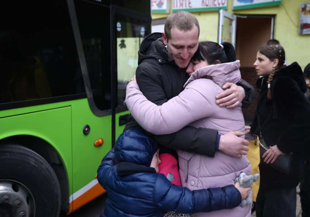 Ukrainian Family Hugging