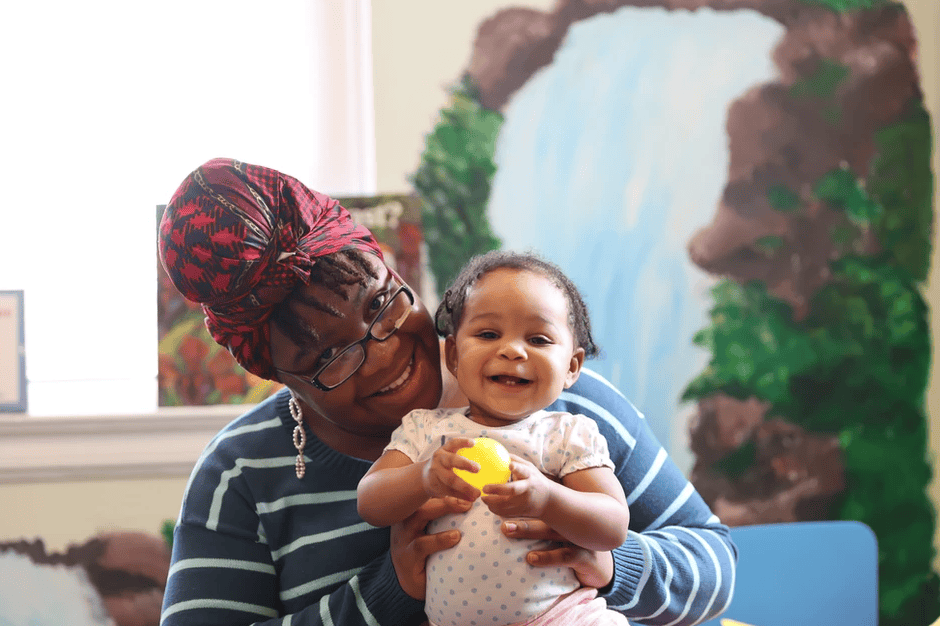 Baby and Mom Smiling