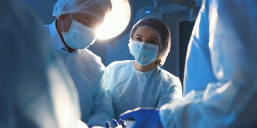 Doctors performing a surgery