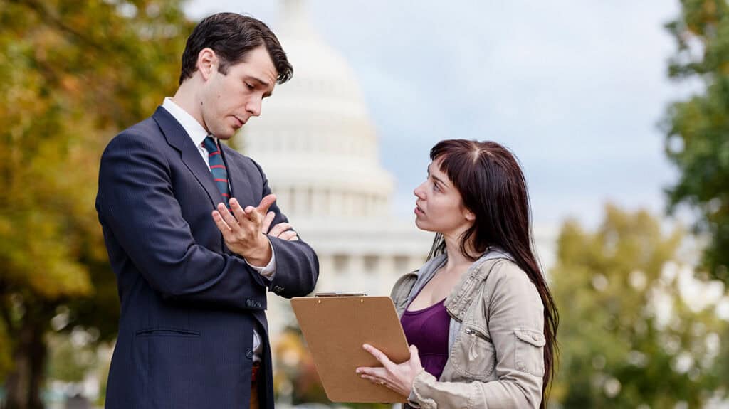 Citizen speaking with their legislator