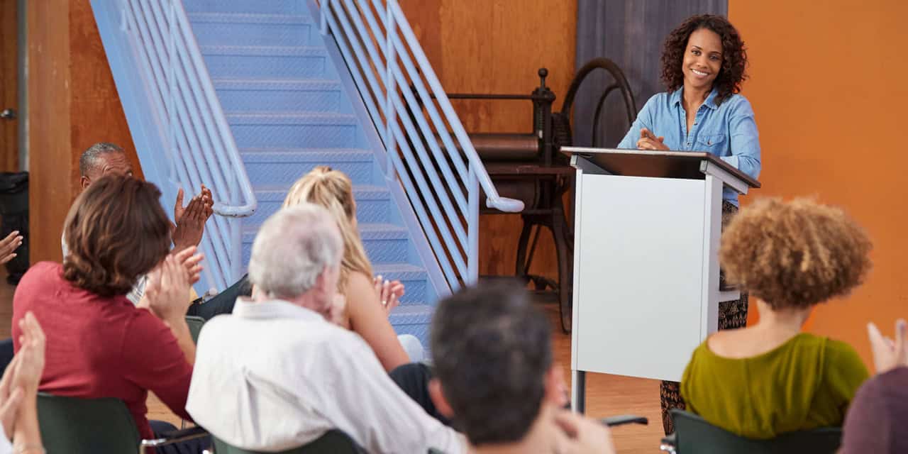 Group of people at a conference