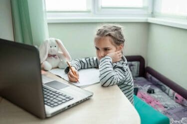 Girl Studying Online