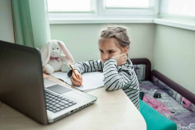 Girl Studying Online