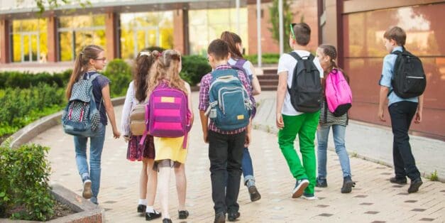 Students returning to school